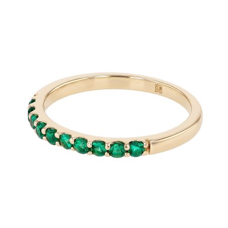 Bague femme alliance edora plaqué or et oxydes verts edo76100294 – bagues plaqué or