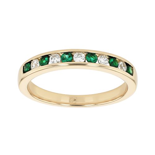 Bague femme alliance EDORA plaqué or et oxydes verts EDO76100295