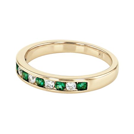 Bague femme alliance edora plaqué or et oxydes verts edo76100295 – bagues plaqué or