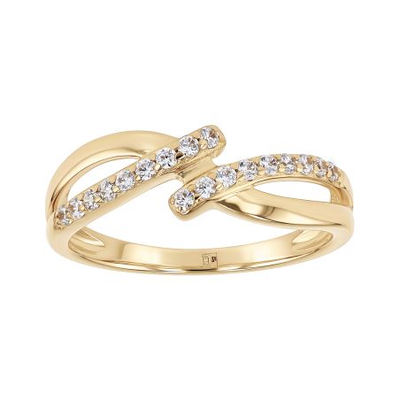 Bague femme croisée edora plaqué or et oxydes edo76100291 – bagues plaqué or