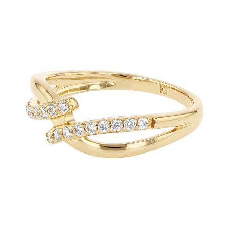 Bague femme croisée edora plaqué or et oxydes edo76100291 – bagues plaqué or