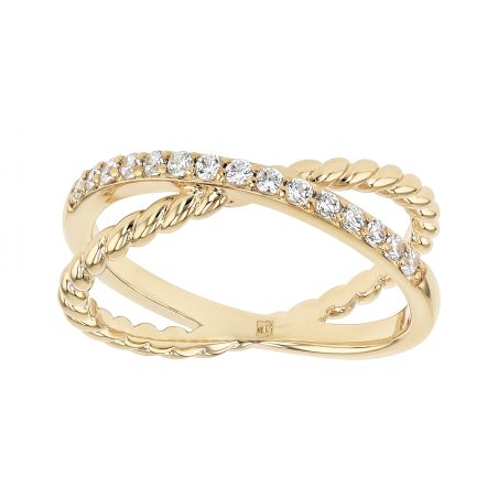 Bague femme croisée edora plaqué or et oxydes edo76100320 – bagues plaqué or