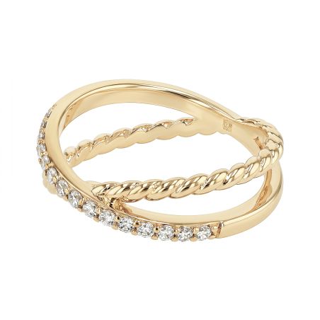 Bague femme croisée edora plaqué or et oxydes edo76100320 – bagues plaqué or