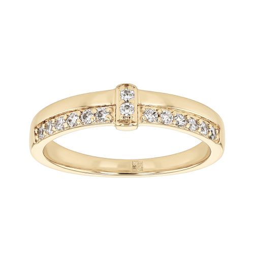 Bague femme Demi Alliance EDORA plaqué or et oxydes EDO76100277