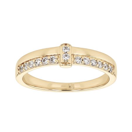 Bague femme demi alliance edora plaqué or et oxydes edo76100277 – bagues plaqué or