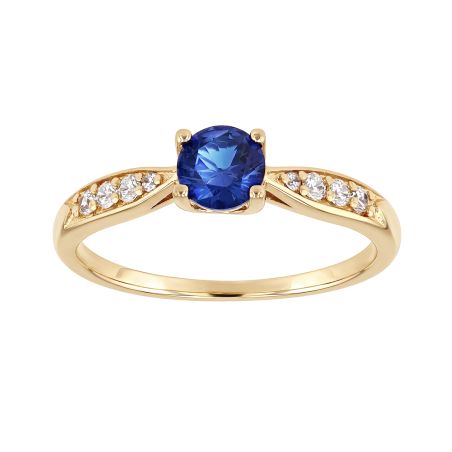 Bague femme edora plaqué or et oxyde bleue edo76100220 – bagues plaqué or