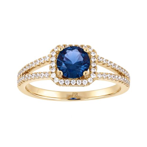 Bague femme Entourage EDORA plaqué or et oxyde bleu EDO76100257