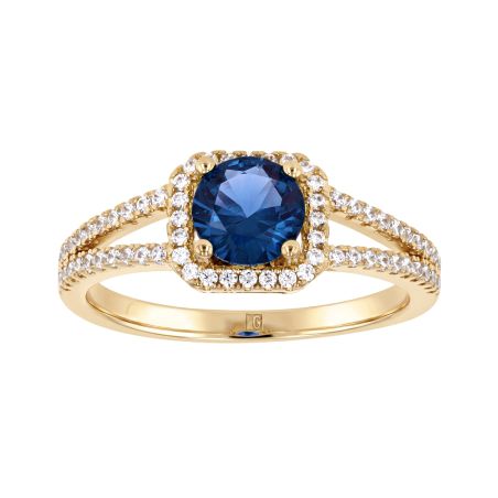 Bague femme entourage edora plaqué or et oxyde bleu edo76100257 – bagues plaqué or