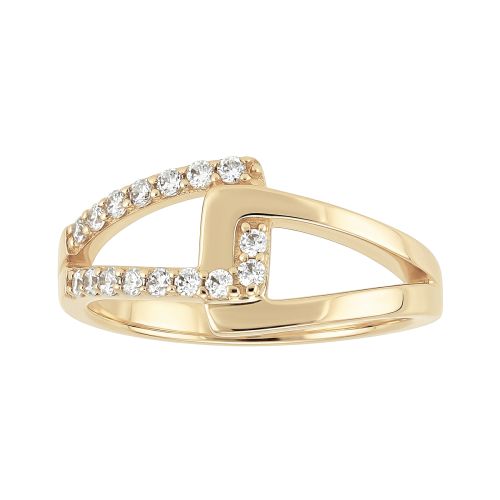 Bague femme Géométrique EDORA plaqué or et oxydes EDO76100278