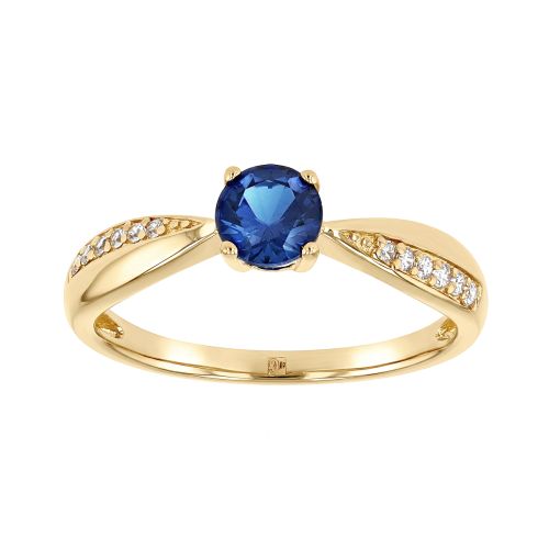 Bague Femme Solitaire Accompagné EDORA Plaqué Or et Oxydes EDO76100254