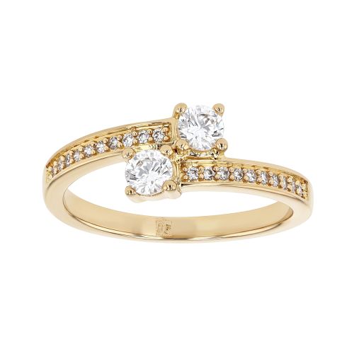 Bague femme Toi et Moi EDORA plaqué or et oxydes EDO76100236