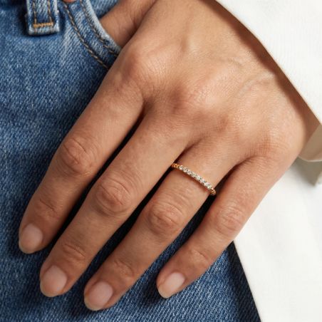 Bague Femme Perlée EDORA Plaqué Or et Oxydes EDO76100327