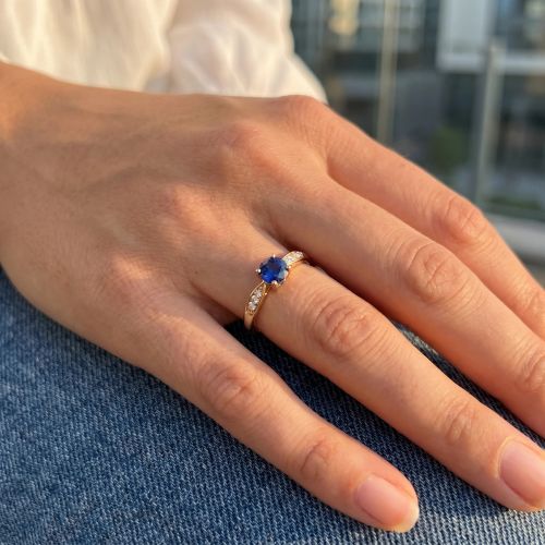 Bague femme EDORA plaqué or et oxyde bleue EDO76100220