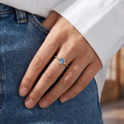 Bague femme EDORA plaqué or et oxyde bleue EDO76100190