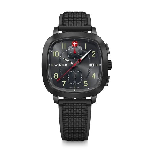 Montre Homme Chronographe WENGER Sport Silicone Noir 01.1933.114
