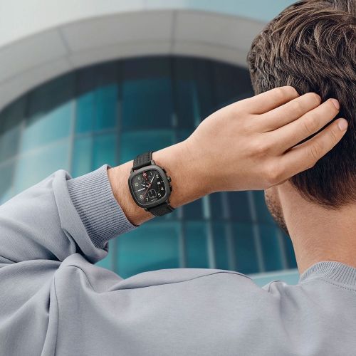 Montre Homme Chronographe WENGER Sport Silicone Noir 01.1933.114