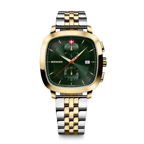 Montre Homme Chronographe WENGER Vintage Classic Acier Bicolore 01.1933.107