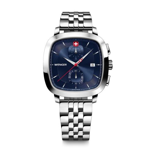 Montre Homme Chronographe WENGER Vintage Classic Acier Gris 01.1933.103