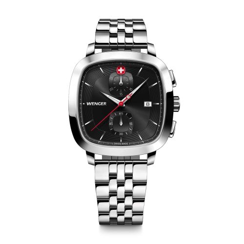 Montre Homme Chronographe WENGER Vintage Classic Acier Gris 01.1933.101