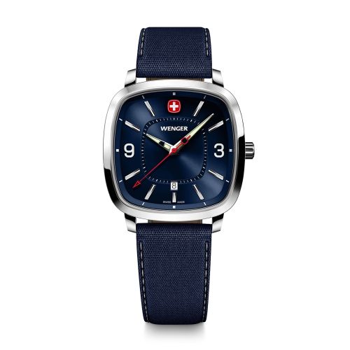 Montre Homme WENGER Vintage Sport Cuir Bleu 01.1921.109