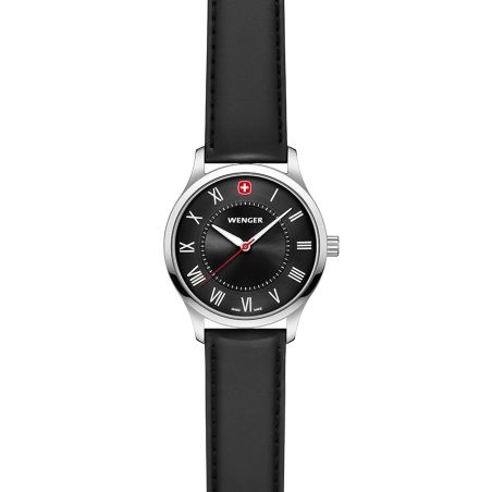 Montre femme wenger city classique cuir noir 01.1421.123 – montres suisses