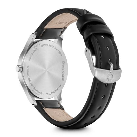 Montre femme wenger city classique cuir noir 01.1421.124 – montres suisses