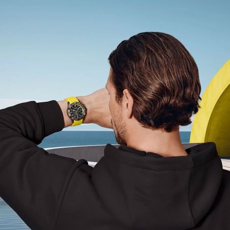 Montre Homme Chronographe Quartz WENGER Seaforce Silicone Jaune 01.0643.129