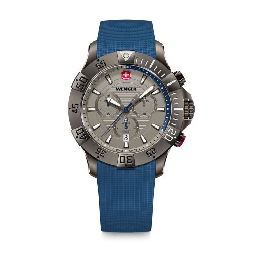 Montre Homme Chronographe Quartz WENGER Seaforce Silicone Bleu 01.0643.126
