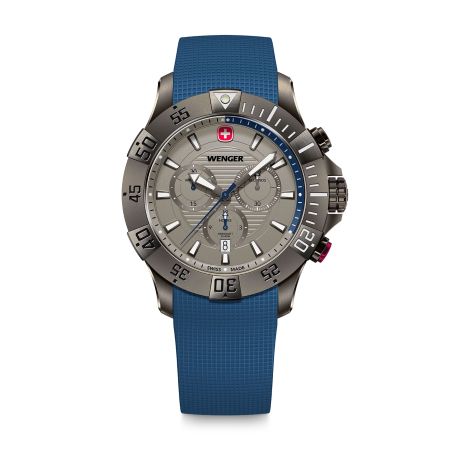Montre homme chronographe quartz wenger seaforce silicone bleu 01.0643.126 – montres suisses