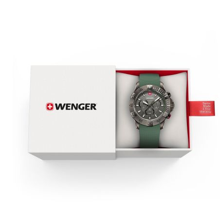 Montre homme chronographe quartz wenger seaforce silicone vert 01.0643.127 – montres suisses