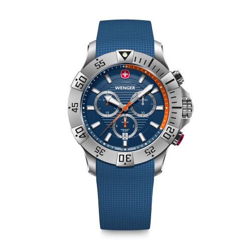 Montre Homme Chronographe Quartz WENGER Seaforce Silicone Bleu 01.0643.124