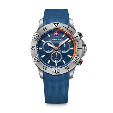 Montre homme chronographe quartz wenger seaforce silicone bleu 01.0643.124 – montres suisses