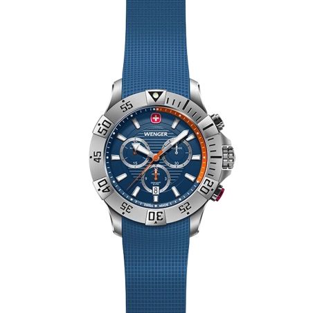 Montre homme chronographe quartz wenger seaforce silicone bleu 01.0643.124 – montres suisses