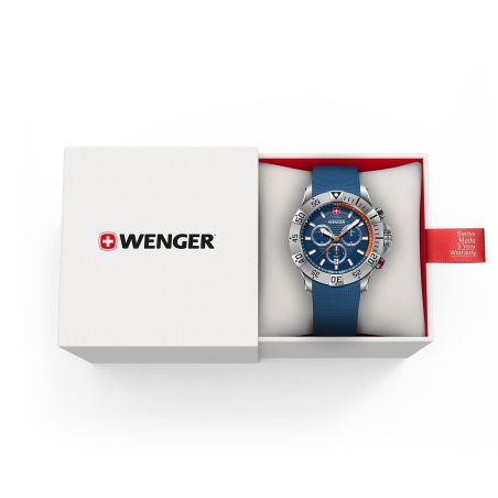 Montre homme chronographe quartz wenger seaforce silicone bleu 01.0643.124 – montres suisses