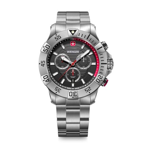 Montre Homme Chronographe Quartz WENGER Seaforce Acier Gris 01.0643.123