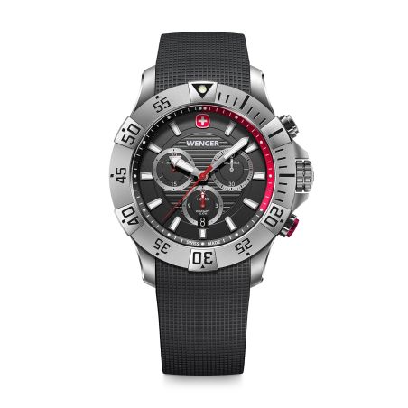 Montre homme chronographe quartz wenger seaforce silicone noir 01.0643.122 – montres suisses