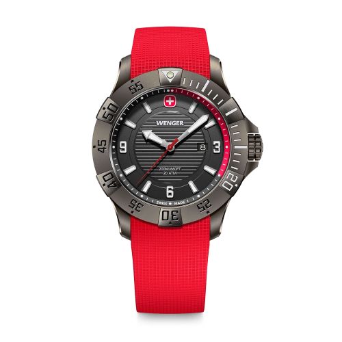 Montre Homme Quartz WENGER Seaforce Silicone Rouge 01.0641.144