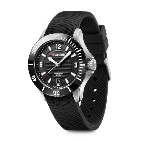 Montre femme quartz wenger seaforce silicone noir 01.0621.110 – montres suisses