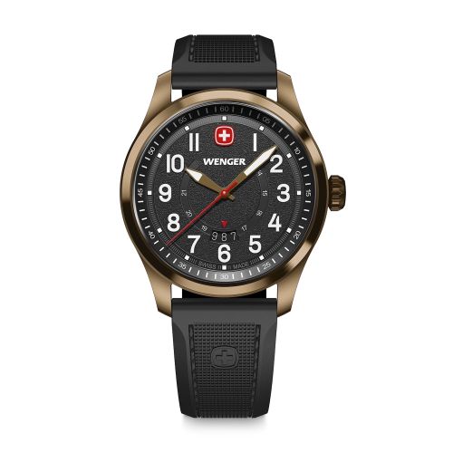 Montre Homme Quartz WENGER Terragraph Silicone Noir 01.0541.125