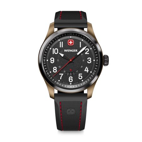 Montre homme quartz wenger terragraph silicone noir 01.0541.124 – montres suisses