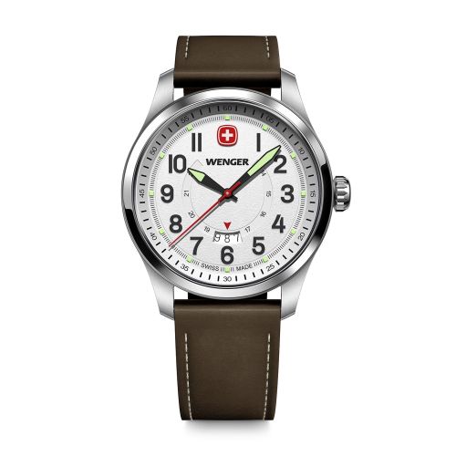 Montre Homme Quartz WENGER Terragraph Cuir Marron 01.0541.120