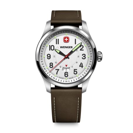 Montre homme quartz wenger terragraph cuir marron 01.0541.120 – montres suisses