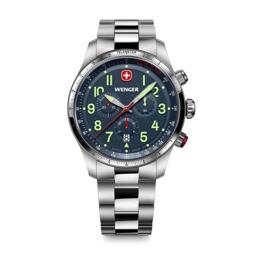 Montre Homme Chronographe Quartz WENGER Terragraph Acier Gris 01.0543.112
