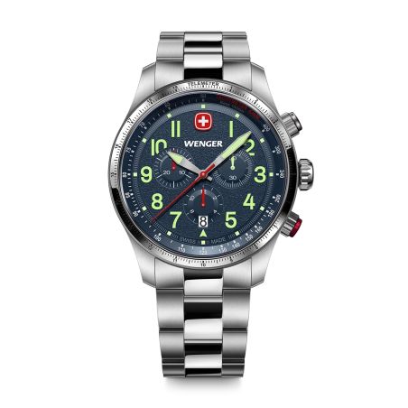 Montre homme chronographe quartz wenger terragraph acier gris 01.0543.112 – montres suisses