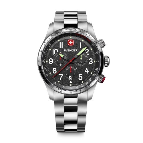 Montre Homme Chronographe Quartz WENGER Terragraph Acier Gris 01.0543.111