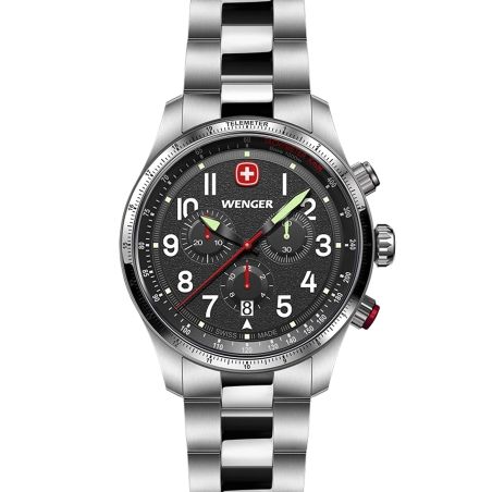 Montre homme chronographe quartz wenger terragraph acier gris 01.0543.111 – montres suisses