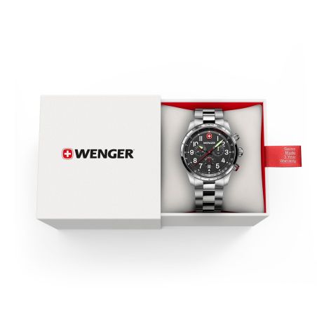 Montre homme chronographe quartz wenger terragraph acier gris 01.0543.111 – montres suisses
