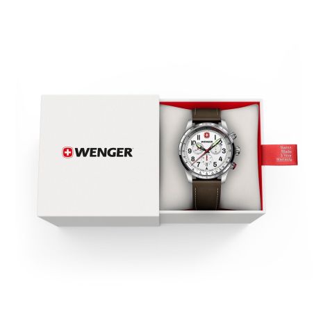 Montre homme chronographe quartz wenger terragraph cuir marron 01.0543.109 – montres suisses
