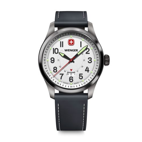 Montre Homme Quartz WENGER Terragraph Cuir Noir 01.0541.126