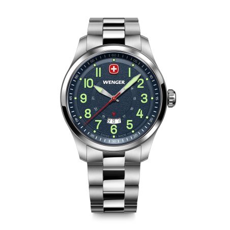 Montre homme quartz wenger terragraph acier gris 01.0541.123 – montres suisses